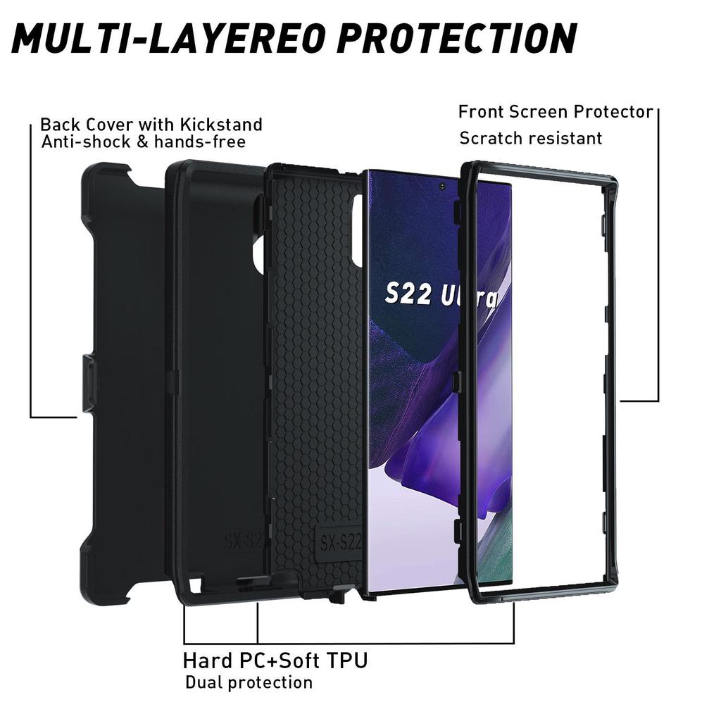 Samsung S22 Ultra Rugged Triple-Protection Phone Case
