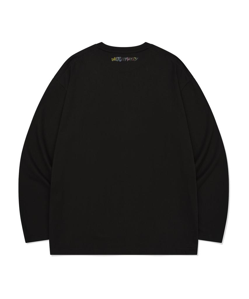 WACKY WILLY Typographic Long Sleeve Black