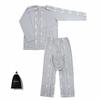 DEEYOTA Care Pajamas for Spring and and Fully Open with Velcro Suitable for Bedridden IV and Dressing Elderly Summer, Men's Women's, Closure,