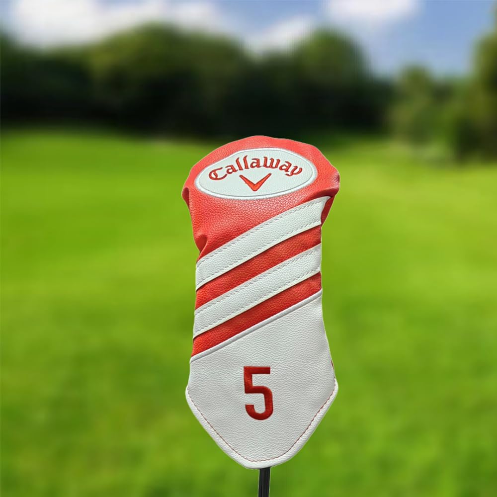 Callaway Golf Headcover Enthält Eisen Fairwayholz und Driver Headcover ELLIE&LEO 4-teiliges Set, Abdeckungen, Headcover, (rot) [Gebraucht]