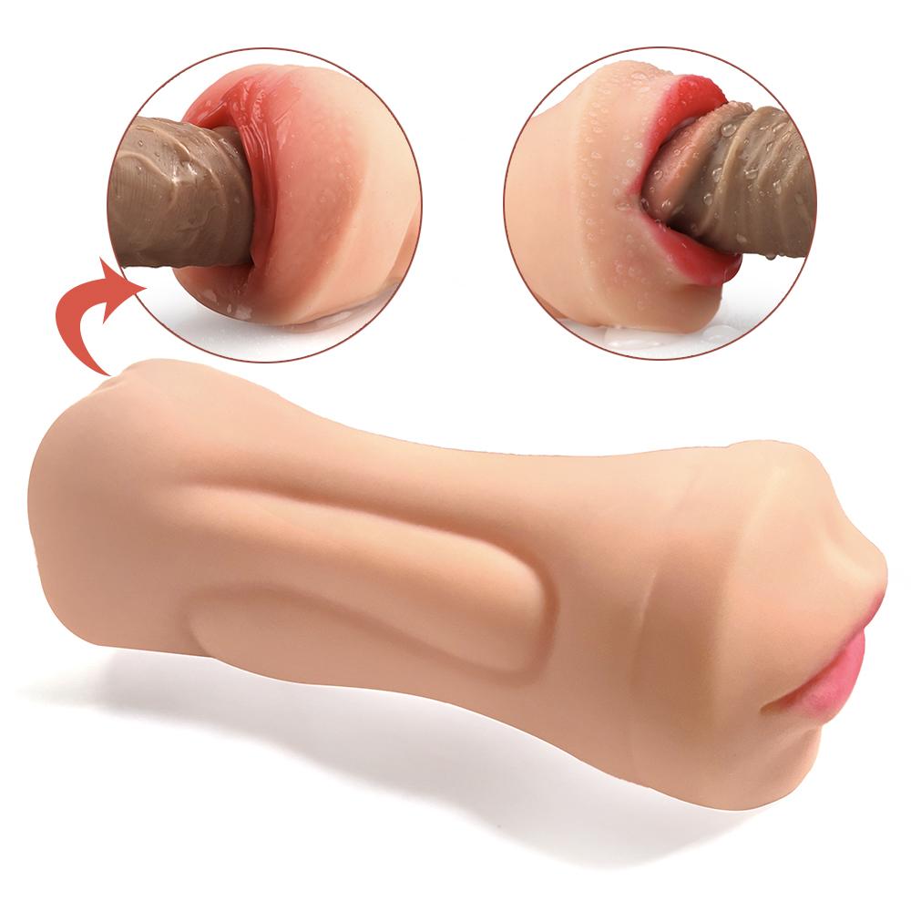 Male Oral Masturbator 2 In 1 Realistic Vagina Mastubators for Men Pocket Pusssy Blowjob Masturbation Sex Toy