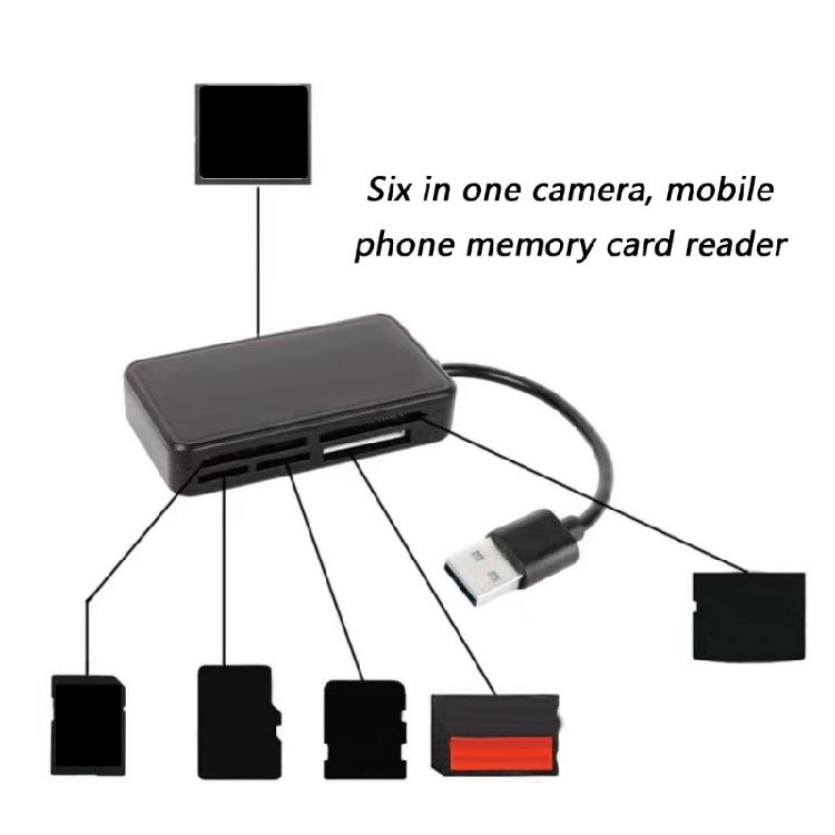 6 in 1 Memory Card Reader USB Card Reader for MS Card Reader Adapter for Camera Mobile Laptop Laptop Accessories