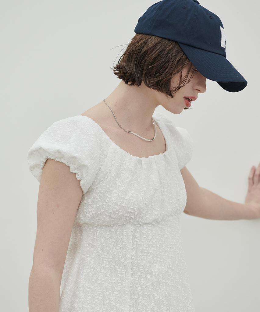 320 Showroom Livia Mini Puff Sleeve Vintage Dress White