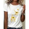 Neues Sommer-Kollektion T-Shirt mit Aufdruck, Lässiges Oberteil im koreanischen Stil, Regular Fit, Rundhalsausschnitt, Kurze Ärmel