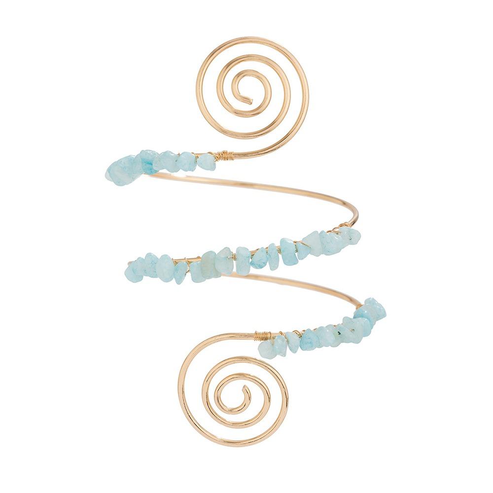 

Регулируемые браслеты-манжеты на руку с открытыми неровными камнями, богемные спиральные браслеты на предплечье для девушек Style 5