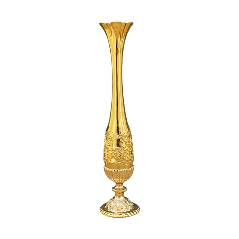 Elegant Antique Engraved Metal Flower Vases With Narrow Opening Bud Vases For Home Table Decors And Floral Arrangements