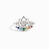 Monkton Original 925 Silver Rings New Lotus Flower Boho Colorful Engagement Rings for Women Fine Jewelry Gift
