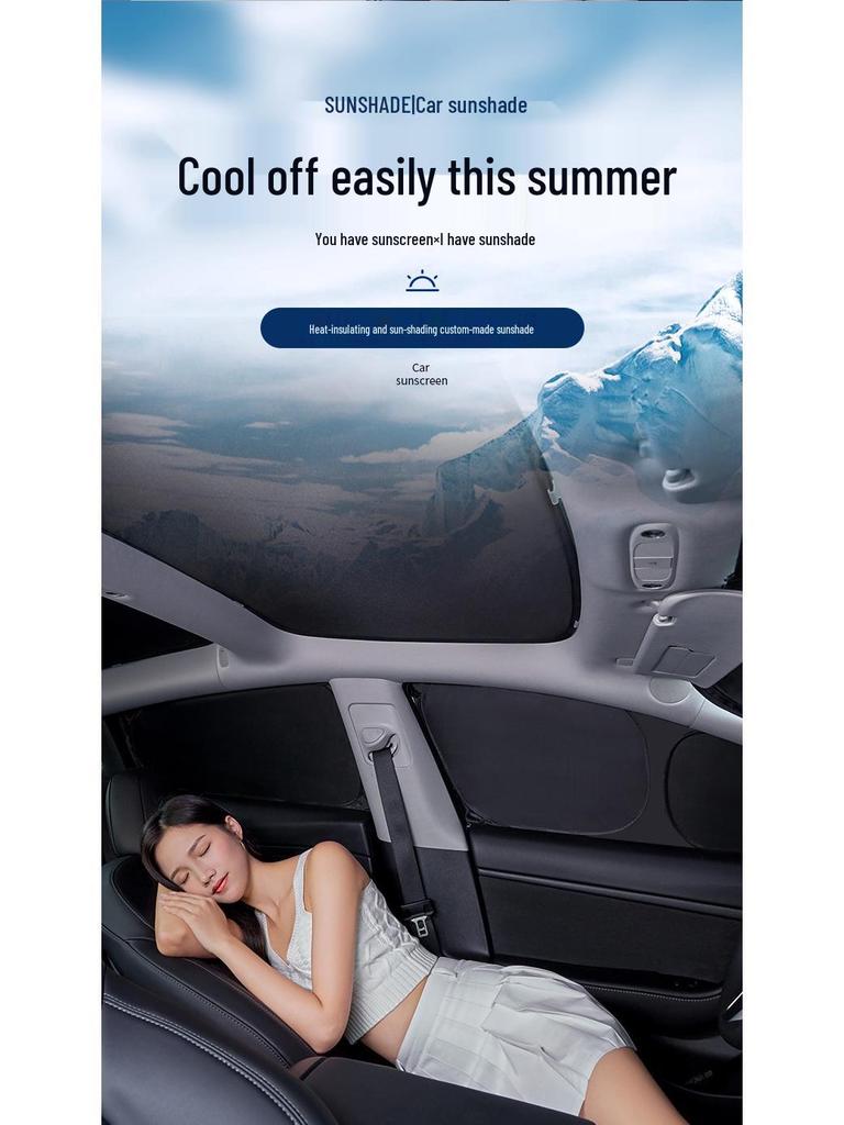 Tesla Opaque Sunshade for Model 3, Y, X, S - Car Window Curtains