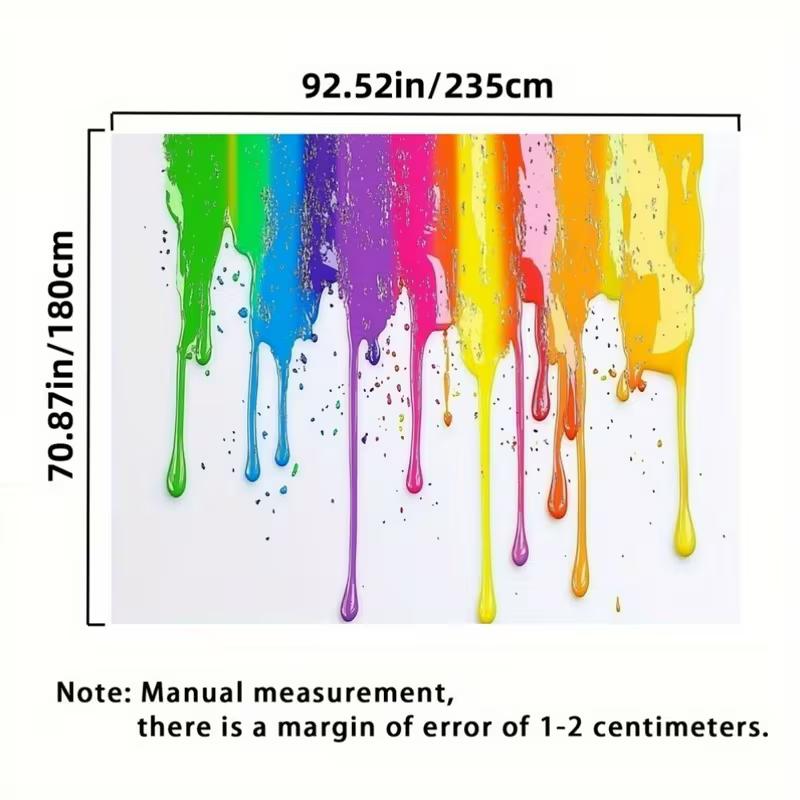 2D Modern Art Rainbow Paint Drip Tapestry Vibrant Melting Colors Wall Decor