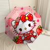 1PC Strawberry Hello Kitty Umbrella-8-Rib Reinforced, Automatic Open, Lightweight & Durable, Cute Fashion Accessory for Outdoor-P31
