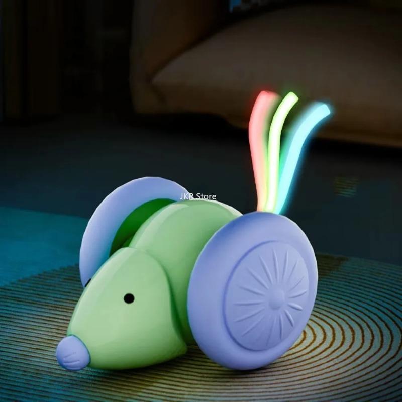 Cat Mouse Car Toy with Laser Teaser Stick Interactive Chase Play Toy for Kittens Indoor Exercise Daily Pet Supplies