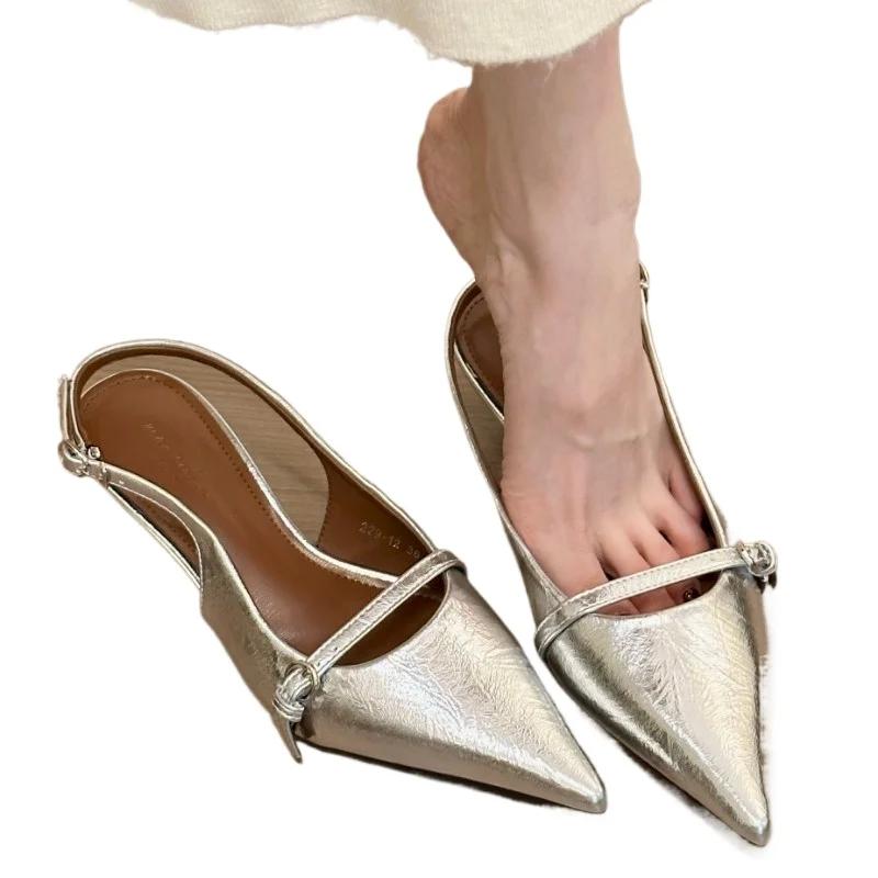 Móda 2025 Móda Dámské boty S přezkovým páskem Dámské vysoké podpatky Nový bestseller Kancelář a kariéra Léto Venkovní Sandály s uzavřenou špičkou