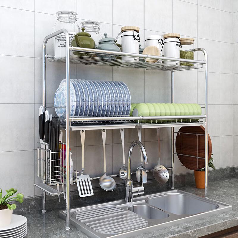 Double-Layer Carbon Steel Kitchen Sink Dish Rack