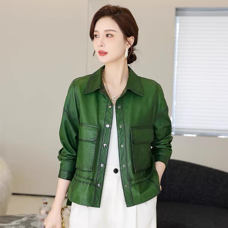 Autumn 2026 Haining Sheepskin Leather Jacket - Short, Genuine Fashion Style