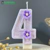 Purple Pink Barbei Birthday Beautiful Birthday Number Candles Sparkling for Cake Topper Decoration Flower Pure Bee Honey Candles