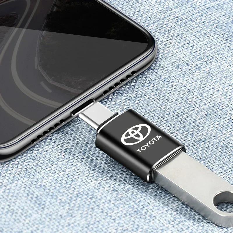 Car Usb Type C Cable Converter Charging Adapter Car Accessories for Toyota TRD GR Chr Corolla Yaris Rav4 E150 E120 Land Cruiser 200