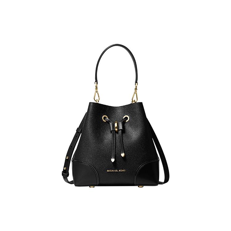 New MICHAEL KORS Mercer Gallery Bucket Leather Bucket Bag, Crossbody Bag Small Women's Black 30F9GZ5L1L-001