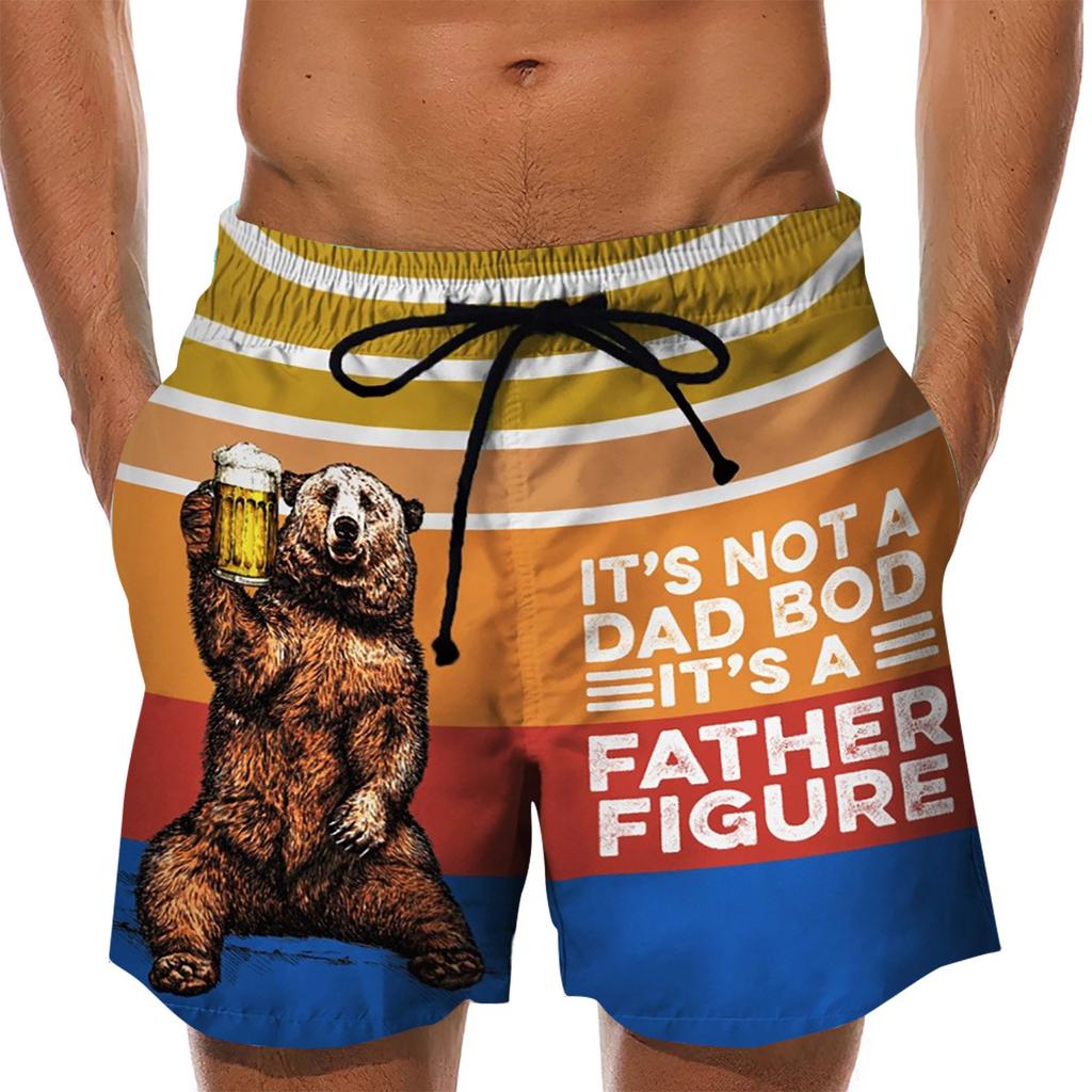 Men Swimming Shorts Quick Dry 3D Printed Let's Drink Beer Trunks Beach Shorts