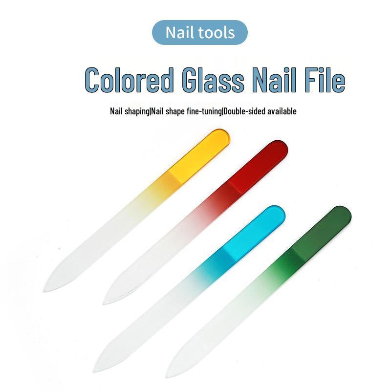 Glass Nail File Manicure Kit: Colored Nail Shaping, Grinding, and Polishing Tool. Ideal for Nail Fungus Treatment.