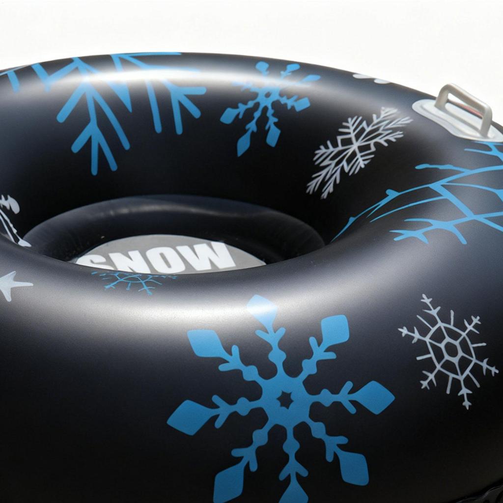 Schneeschlauch Verdicktes PVC Doppelgriff Donut 35.43 Zoll Robuster Aufblasbarer Schlitten Für Weihnachten Vereister Fluss See Skifahren Winterspiel