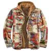 Men's Plaid Hooded Cotton Jacket: Thick, Long Sleeve, Loose-Fit for Autumn/Winter