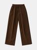 IKALOOK Wide Ribbed Fleece Brushed Elastic Pants Dpt104