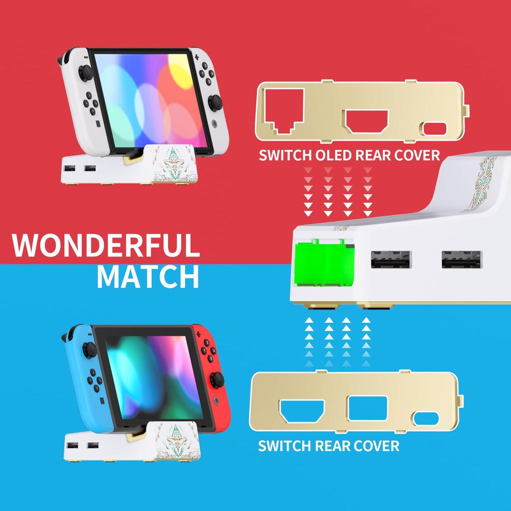 Dock body and circuit board chip are not included Replacement shell for eXtremeRate Nintendo Switch Dock AiryDocky DIY Kit in the Redesigned portable