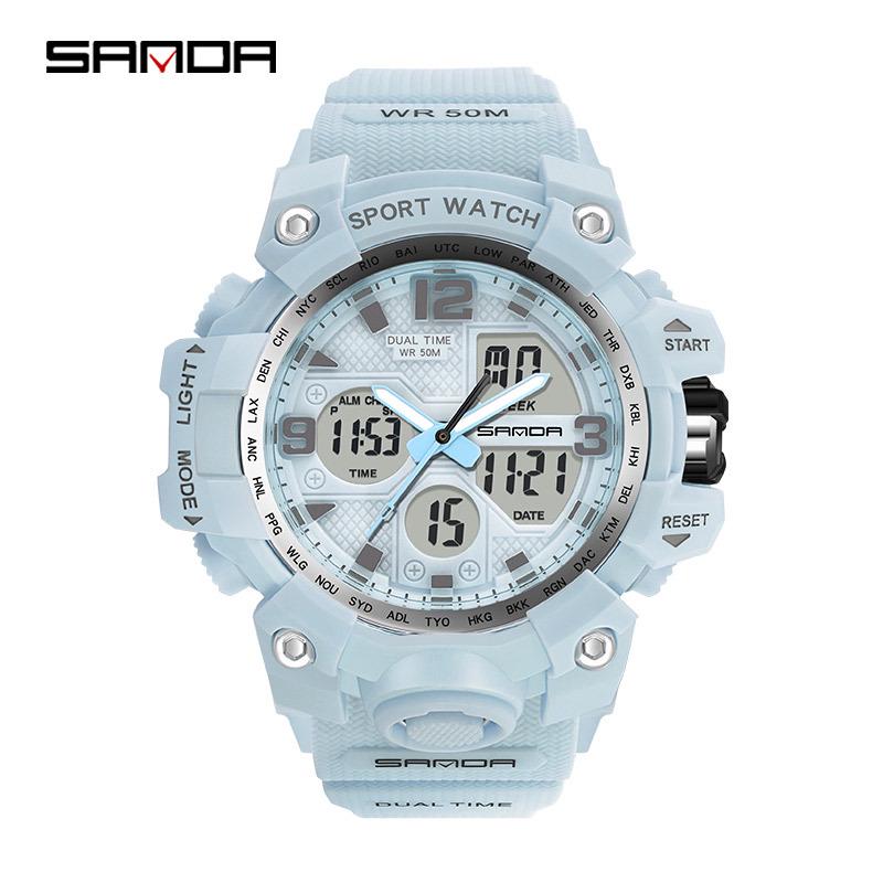 Sanda Youth Fashion Luminous Waterproof Shockproof Alarm Men's Watch