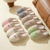 Cotton slippers autumn and winter color matching home indoor thick-soled warm couple plush shoes