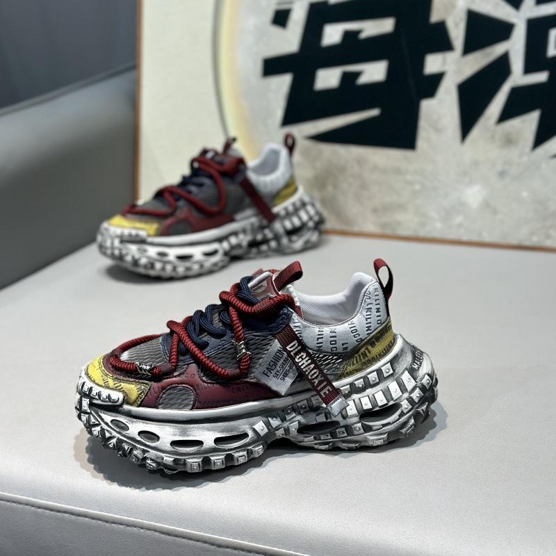 Летние новые низкие сетчатые дышащие и удобные повседневные толстоподошвенные шнурованные папины туфли dl 38