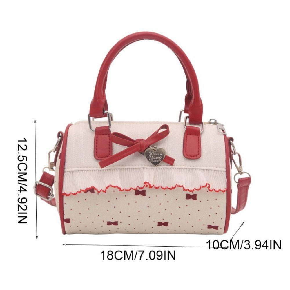 Waterproof Crossbody Bowling Bag Bow Small Square Bag All-Match Boston Handbag  School