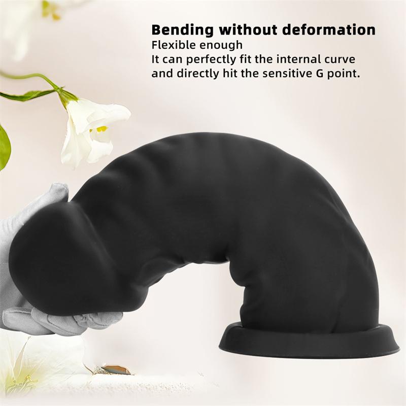 Extra Large Black Mushroom Head Extra Long Thick Simulated Dildo Butt Plug Anus Toy In Back Yard