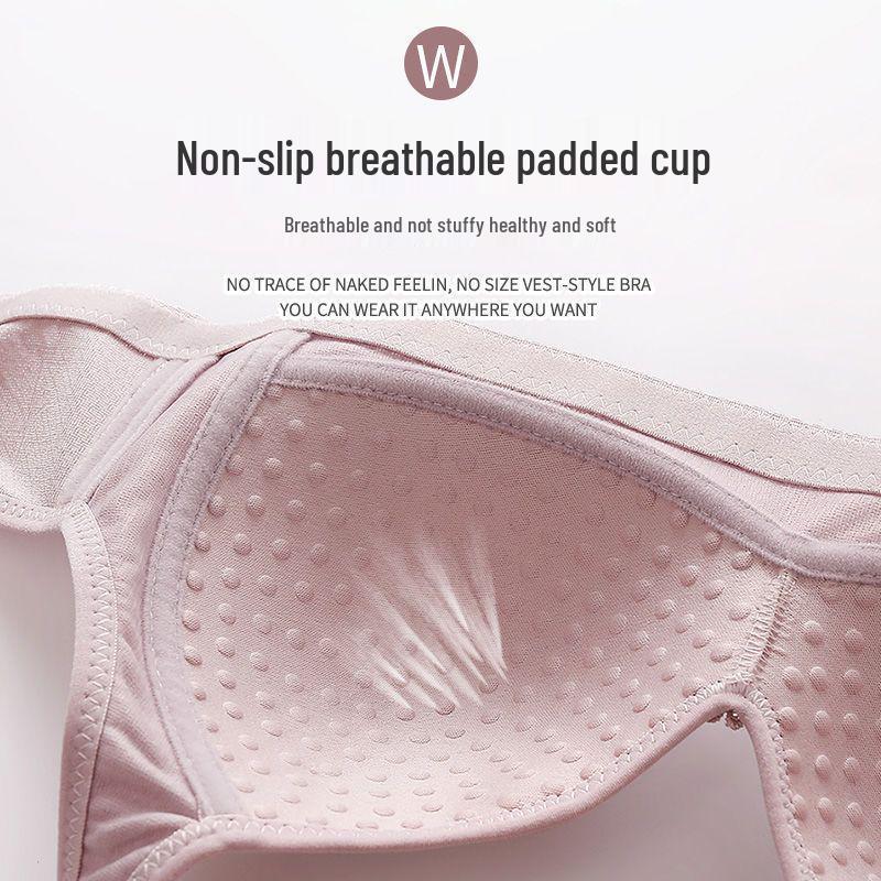 Cotton Front-Closure Wire-Free Push-Up Bra for Mature Women - Large, Breathable, Anti-Sagging Style
