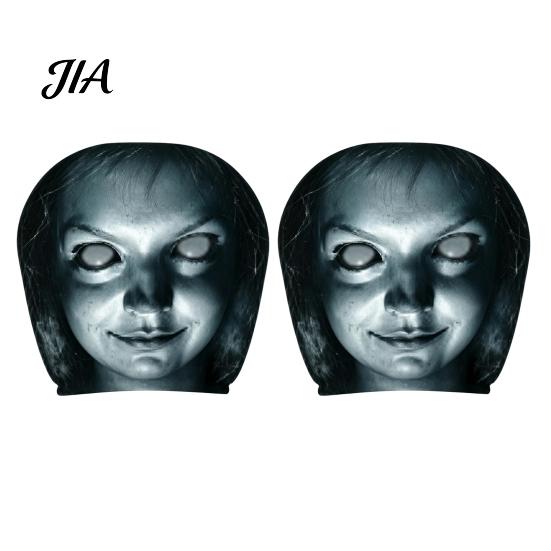 Spooky Auto Interior Accessories 2Pcs Funny Car Headrest Covers, Scary Faces Universal Fit Sleeve Seat Protectors, Breathable Soft Skin Friendly Cover