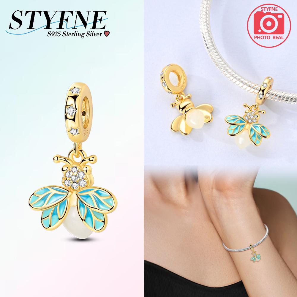 

Authentic Original Copper Metal Gold Summer Night Firefly Pendant Bead Component Compatible With Charm Bead Component Beaded Necklace Women s High