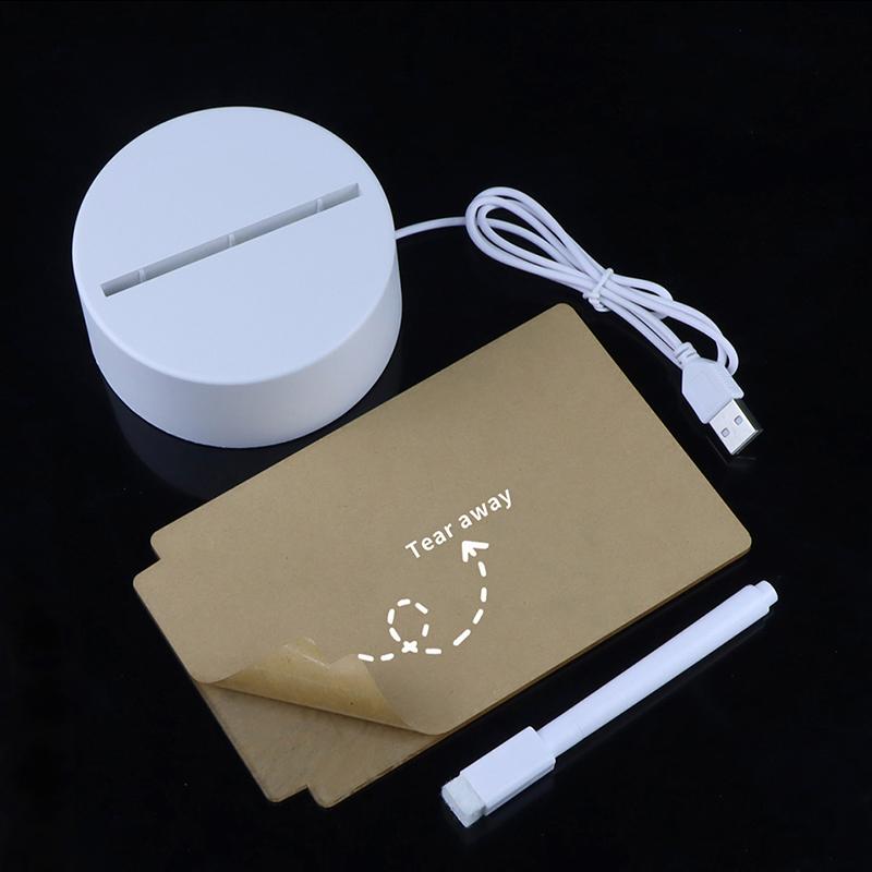 Writing Board Night Light Lamp Baby Transparent Acrylic Led Lights 3D Message Board Night Lights For Bedroom Desk