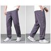 Pantalon pour homme, coupe droite, ample, multi-poches, couleur unie, taille moyenne, fin, décontracté, lisse, doux, respirant, été, automne
