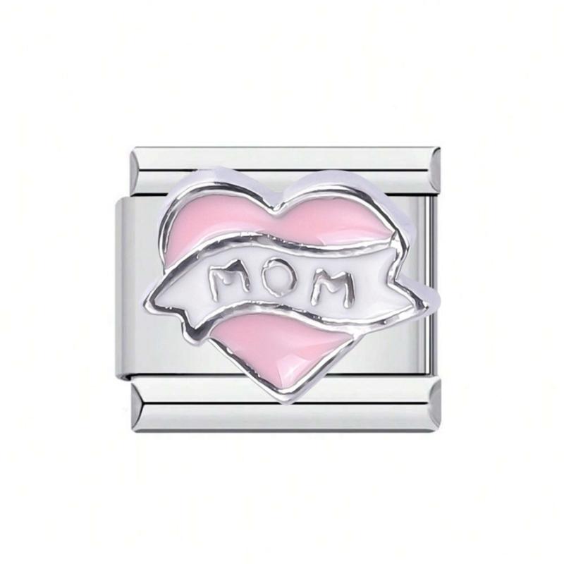Stylish Heart Letter Bracelet Modular Elements In Stainless Steel Designed For Fashion Enthusiasts And DIY Lovers