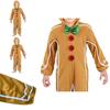 Adorable Christmas Gingerbread Man Kids Costume Cosplay Bodysuit