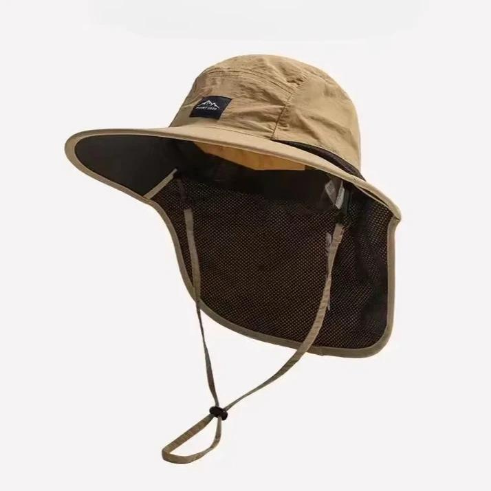 

Summer Sun Hat with Neck Flap – Unisex Wide Brim Bucket Hat, Waterproof & Quick-Drying, Mesh Breathable for Hiking Fishing хаки