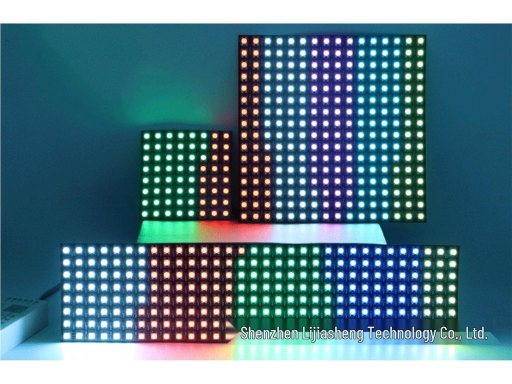 WS2812 Dream Color RGB LED Dot Matrix Flexible Display Screen, Programmable DC5V Full Color Point Light Source.