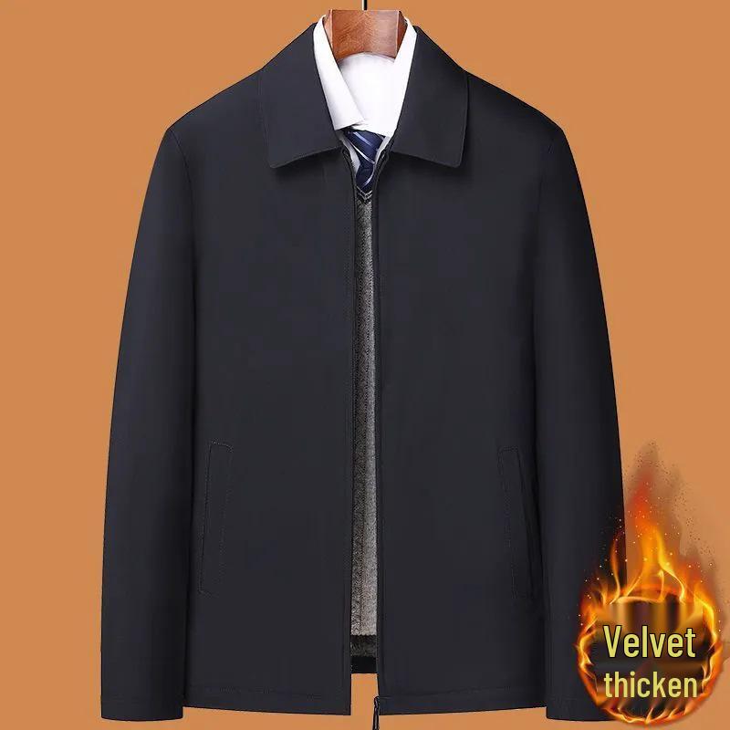 Men's Plus Velvet Jacket for Middle-aged & Elderly - Thick Winter Coat for Dad & Grandfather