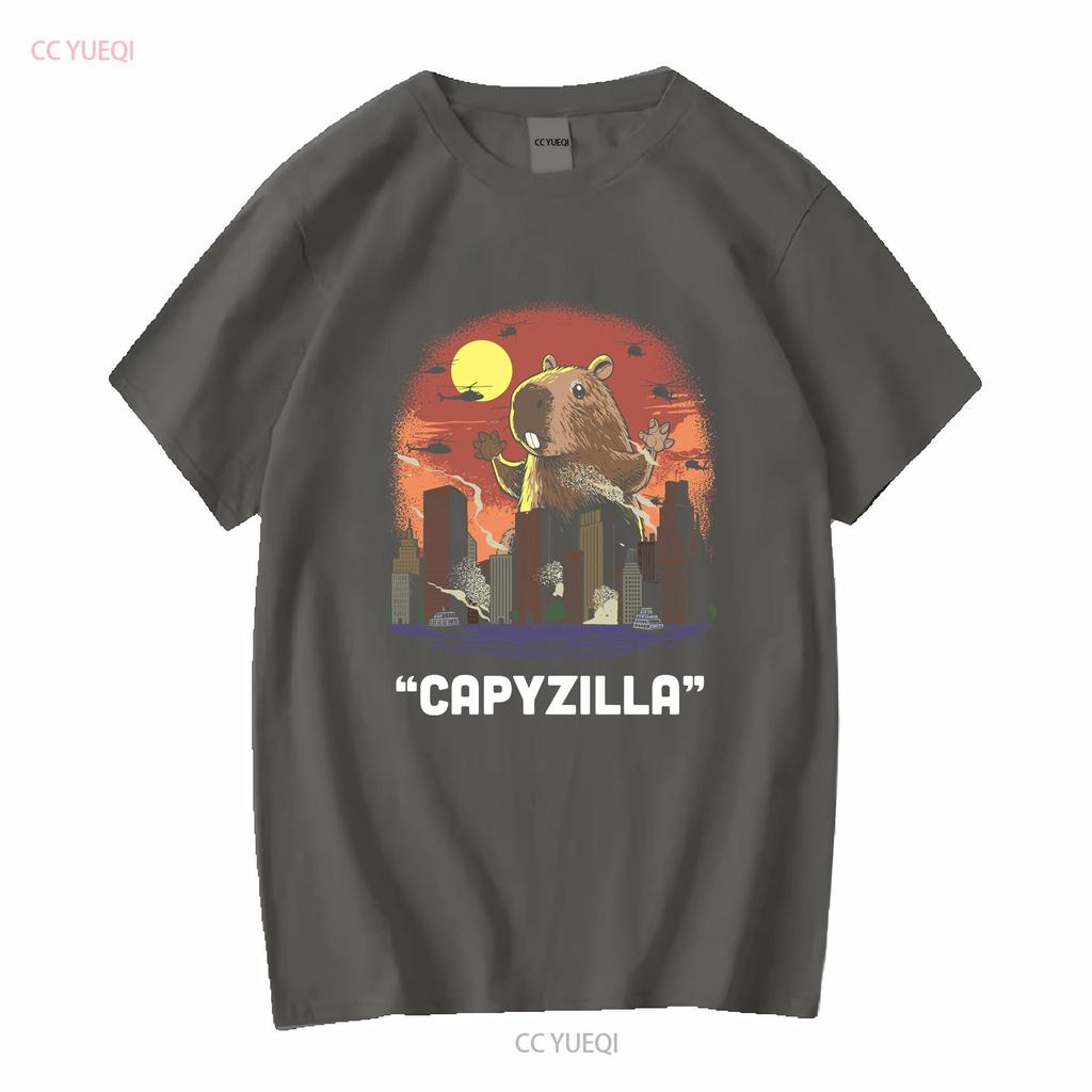 Funny Capybara T Shirt For Women Capyzilla Monster Her RodenT Mens Cappy Bara long or short sleeves vintage Washed Stretched