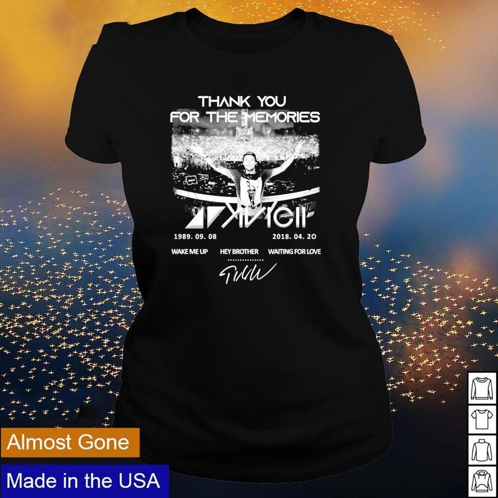 

Thank you for the memories Avicii signature Gift for Fan S5XL Tshirt Unisex T-Shirt L