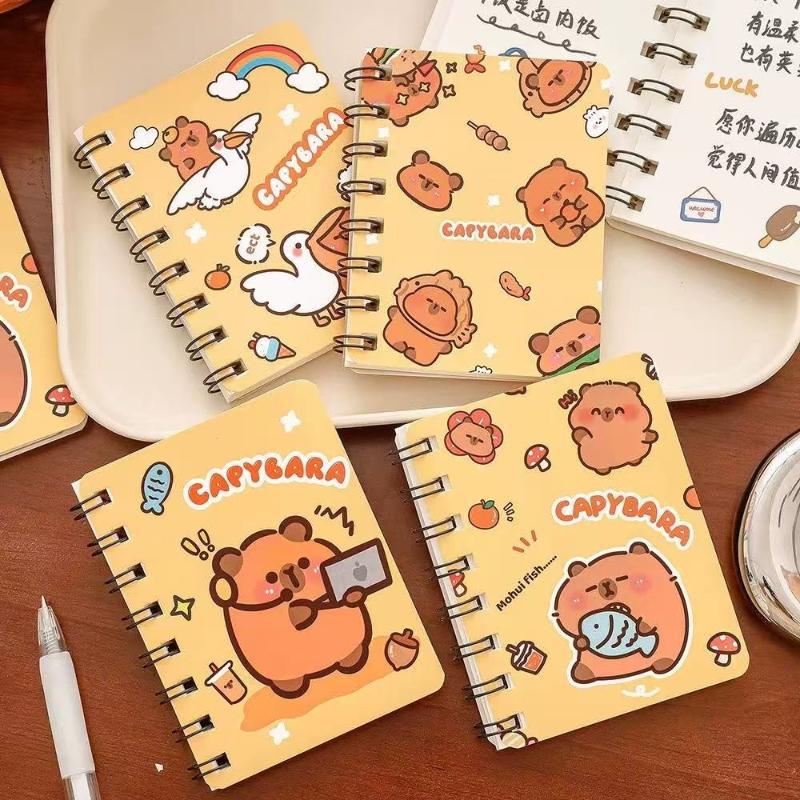 A7 Coil Capibala Ins High Looking Girl Heart Student Blank Notebook Notepad Thickened Homework Book Kawai Stationery Supplies