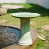 Handgefertigtes Keramik-Vogelbad, Schale mit floralem Relief, Durchmesser 43 cm, Höhe 45 cm, Farbverlauf Grün Hochglanzglasur, Frostbeständig & Wetterfest für den Garten