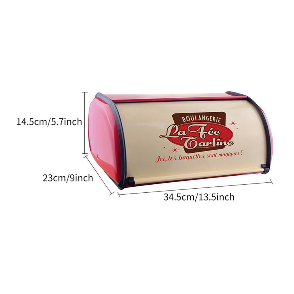 Metal Bread Box Large Capacity Excellent Sealing Keep Freshness Easy To Clean Bread Bin Container