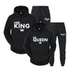 Lover Her QUEEN or His KING Printed Tracksuits Couple Hoodies Outfit Suits Casual Hooded Sweatshirt + Sweatpants Two Piece Set Sport Wear Men’s