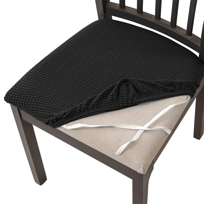 4 pièces/set Housse de Chaise de Salle à Manger Élastique Polaire Anti-Salissure Housse de Siège Amovible pour Maison Hôtel Banquet Protecteur de Meuble 4PCS