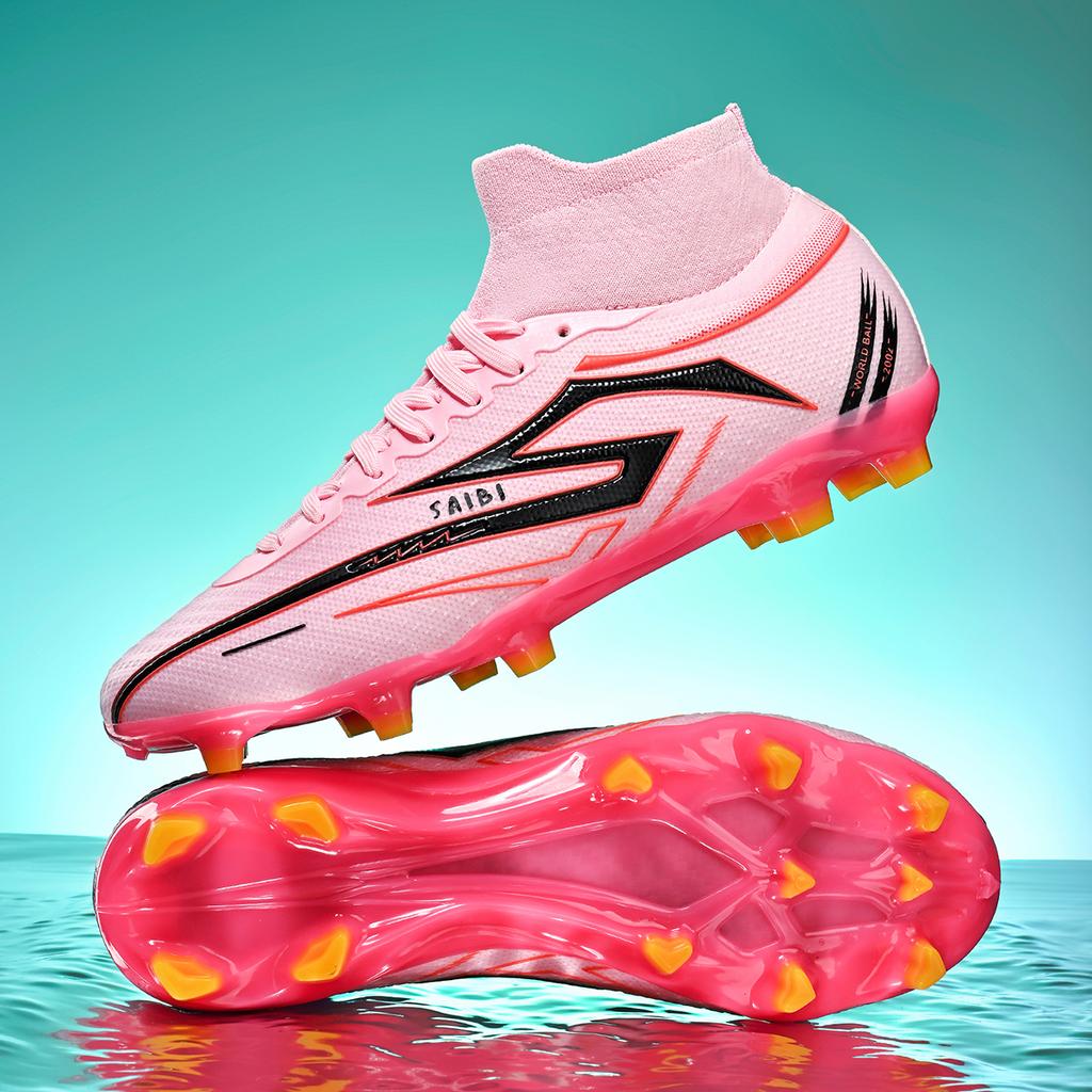 Nowe męskie profesjonalne buty piłkarskie za kostkę antypoślizgowe buty do piłki nożnej TF/FG buty sportowe dla chłopców wygodne buty sportowe uniseks